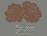 Front View Thumbnail - Almond & Charcoal Gray Will You Be My Bridesmaid Card - Flowers