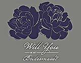 Front View Thumbnail - Amethyst & Charcoal Gray Will You Be My Bridesmaid Card - Flowers