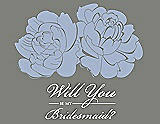 Front View Thumbnail - Arctic & Charcoal Gray Will You Be My Bridesmaid Card - Flowers