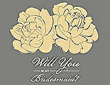 Front View Thumbnail - Buttercup & Charcoal Gray Will You Be My Bridesmaid Card - Flowers