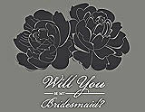 Front View Thumbnail - Black & Charcoal Gray Will You Be My Bridesmaid Card - Flowers