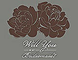 Front View Thumbnail - Brownie & Charcoal Gray Will You Be My Bridesmaid Card - Flowers