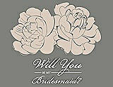 Front View Thumbnail - Cameo & Charcoal Gray Will You Be My Bridesmaid Card - Flowers
