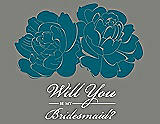 Front View Thumbnail - Caspian & Charcoal Gray Will You Be My Bridesmaid Card - Flowers