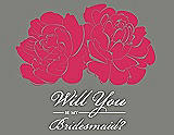 Front View Thumbnail - Pantone Honeysuckle & Charcoal Gray Will You Be My Bridesmaid Card - Flowers