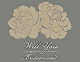 Front View Thumbnail - Champagne & Charcoal Gray Will You Be My Bridesmaid Card - Flowers