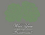 Front View Thumbnail - Clover & Charcoal Gray Will You Be My Bridesmaid Card - Flowers