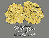 Front View Thumbnail - Daffodil & Charcoal Gray Will You Be My Bridesmaid Card - Flowers