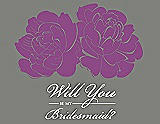 Front View Thumbnail - Dahlia & Charcoal Gray Will You Be My Bridesmaid Card - Flowers