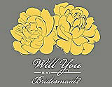 Front View Thumbnail - Daisy & Charcoal Gray Will You Be My Bridesmaid Card - Flowers