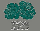 Front View Thumbnail - Emerald & Charcoal Gray Will You Be My Bridesmaid Card - Flowers