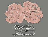 Front View Thumbnail - Fresco & Charcoal Gray Will You Be My Bridesmaid Card - Flowers
