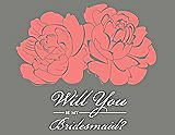 Front View Thumbnail - Ginger & Charcoal Gray Will You Be My Bridesmaid Card - Flowers