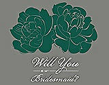 Front View Thumbnail - Hunter Green & Charcoal Gray Will You Be My Bridesmaid Card - Flowers