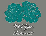 Front View Thumbnail - Jade & Charcoal Gray Will You Be My Bridesmaid Card - Flowers