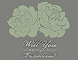 Front View Thumbnail - Kiwi & Charcoal Gray Will You Be My Bridesmaid Card - Flowers