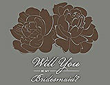 Front View Thumbnail - Latte & Charcoal Gray Will You Be My Bridesmaid Card - Flowers