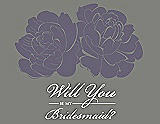 Front View Thumbnail - Lavender & Charcoal Gray Will You Be My Bridesmaid Card - Flowers