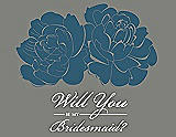 Front View Thumbnail - Marine & Charcoal Gray Will You Be My Bridesmaid Card - Flowers