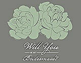 Front View Thumbnail - Mermaid & Charcoal Gray Will You Be My Bridesmaid Card - Flowers