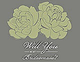 Front View Thumbnail - Mint & Charcoal Gray Will You Be My Bridesmaid Card - Flowers