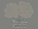 Front View Thumbnail - Mocha & Charcoal Gray Will You Be My Bridesmaid Card - Flowers