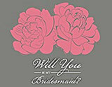 Front View Thumbnail - Nectar & Charcoal Gray Will You Be My Bridesmaid Card - Flowers
