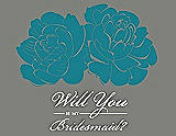 Front View Thumbnail - Niagara & Charcoal Gray Will You Be My Bridesmaid Card - Flowers
