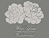 Front View Thumbnail - Oyster & Charcoal Gray Will You Be My Bridesmaid Card - Flowers