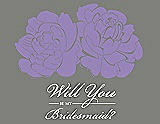 Front View Thumbnail - Pansy & Charcoal Gray Will You Be My Bridesmaid Card - Flowers