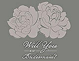 Front View Thumbnail - Pebble Beach & Charcoal Gray Will You Be My Bridesmaid Card - Flowers