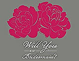 Front View Thumbnail - Posie & Charcoal Gray Will You Be My Bridesmaid Card - Flowers