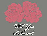 Front View Thumbnail - Papaya & Charcoal Gray Will You Be My Bridesmaid Card - Flowers