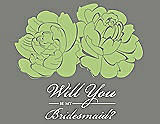 Front View Thumbnail - Pistachio & Charcoal Gray Will You Be My Bridesmaid Card - Flowers