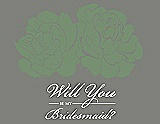 Front View Thumbnail - Sage & Charcoal Gray Will You Be My Bridesmaid Card - Flowers