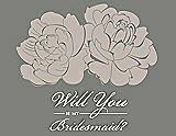 Front View Thumbnail - Sand & Charcoal Gray Will You Be My Bridesmaid Card - Flowers