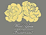 Front View Thumbnail - Sunflower & Charcoal Gray Will You Be My Bridesmaid Card - Flowers