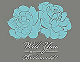 Front View Thumbnail - Spa & Charcoal Gray Will You Be My Bridesmaid Card - Flowers