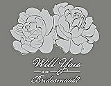 Front View Thumbnail - Sterling & Charcoal Gray Will You Be My Bridesmaid Card - Flowers