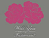 Front View Thumbnail - Strawberry & Charcoal Gray Will You Be My Bridesmaid Card - Flowers