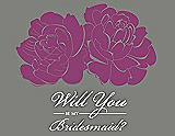 Front View Thumbnail - Sugar Plum & Charcoal Gray Will You Be My Bridesmaid Card - Flowers