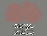 Front View Thumbnail - Toffee & Charcoal Gray Will You Be My Bridesmaid Card - Flowers