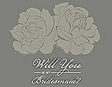 Front View Thumbnail - Twig & Charcoal Gray Will You Be My Bridesmaid Card - Flowers