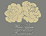 Front View Thumbnail - Venetian Gold & Charcoal Gray Will You Be My Bridesmaid Card - Flowers