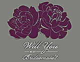 Front View Thumbnail - Wild Berry & Charcoal Gray Will You Be My Bridesmaid Card - Flowers