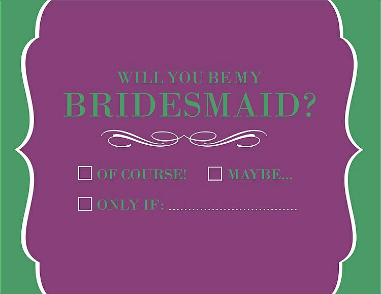 Front View - Paradise & Juniper Will You Be My Bridesmaid Card - Checkbox