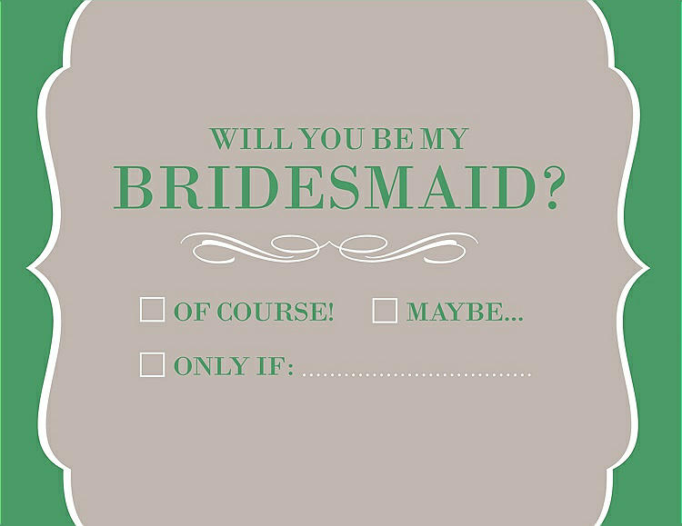 Front View - Sand & Juniper Will You Be My Bridesmaid Card - Checkbox
