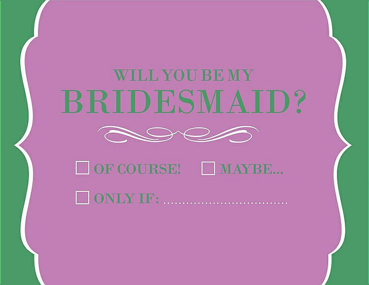Front View - Tulip & Juniper Will You Be My Bridesmaid Card - Checkbox