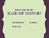Front View Thumbnail - Honey Dew & Italian Plum Will You Be My Maid of Honor Card - Checkbox