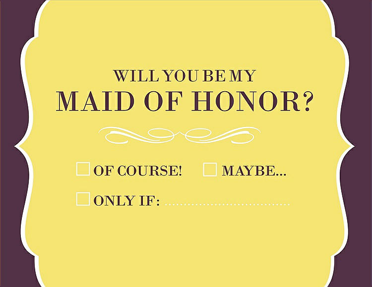 Front View - Snapdragon & Italian Plum Will You Be My Maid of Honor Card - Checkbox